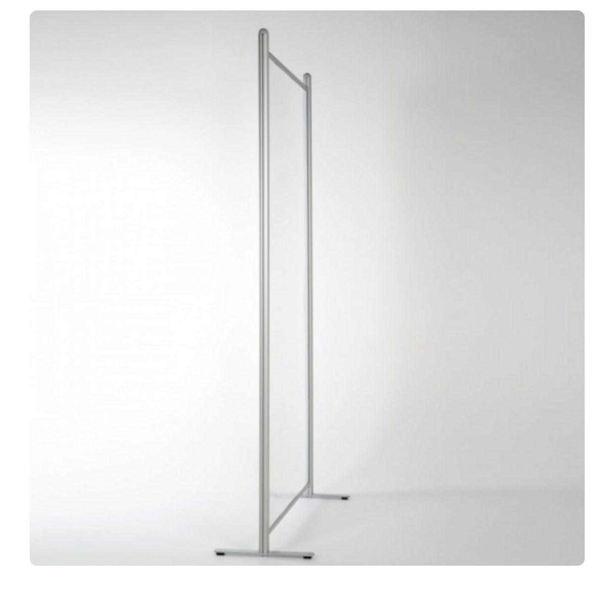 Affordable Floorstanding mobile Acrylic Screen with Aluminium frame and feet with optional castors 1220 wide - 1784 high or 1950 h