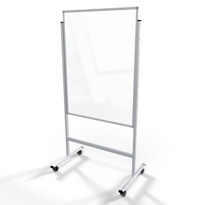 Affordable mobile Floorstanding acrylic screen 1800 mm high - two widths 900 w or 1200 w