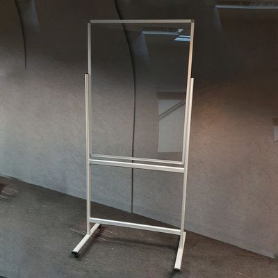 Affordable mobile Floorstanding acrylic screen 1800 mm high - two widths 900 w or 1200 w