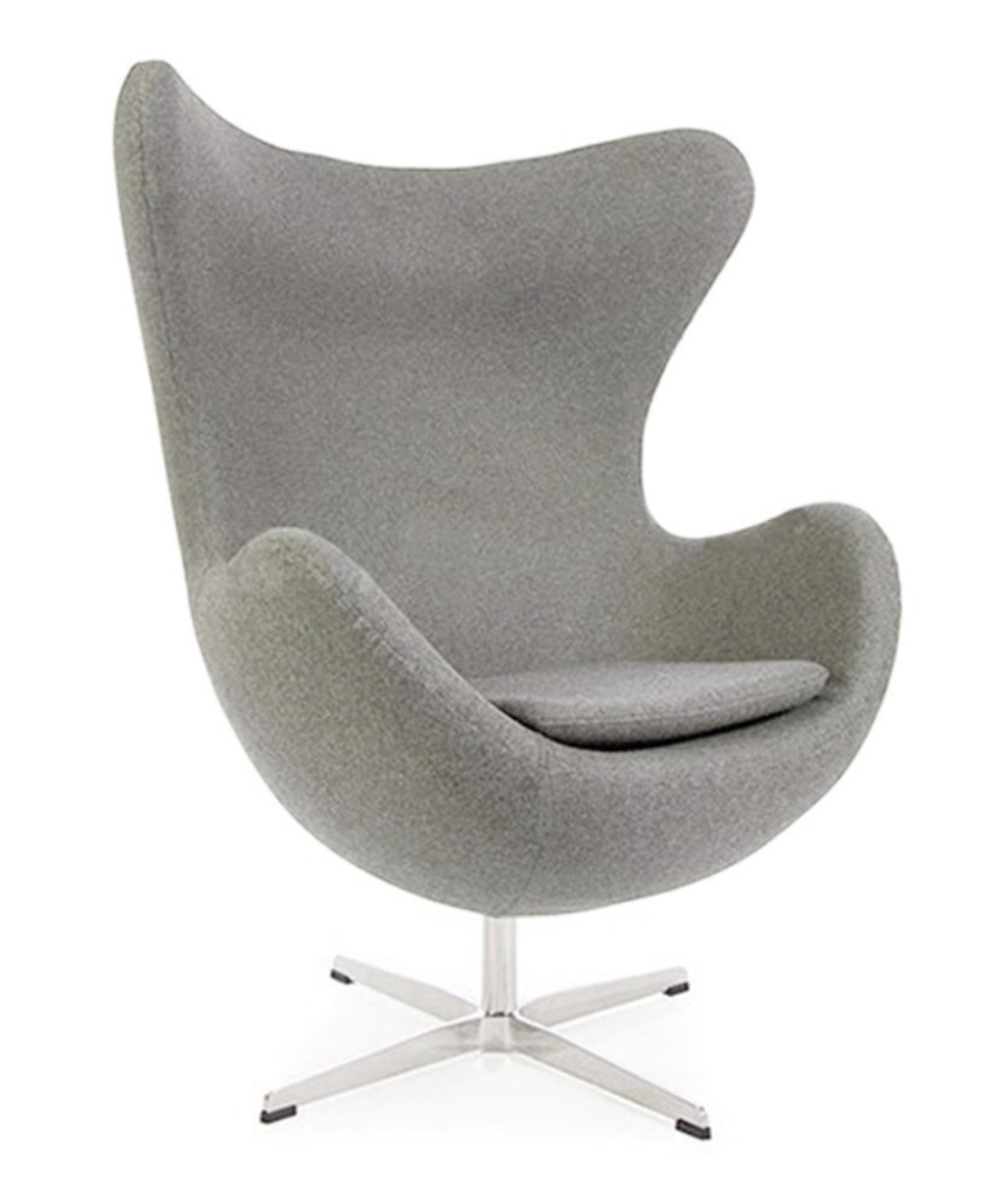 Arne Jacobsen Style Egg Chair Cashmere Grey