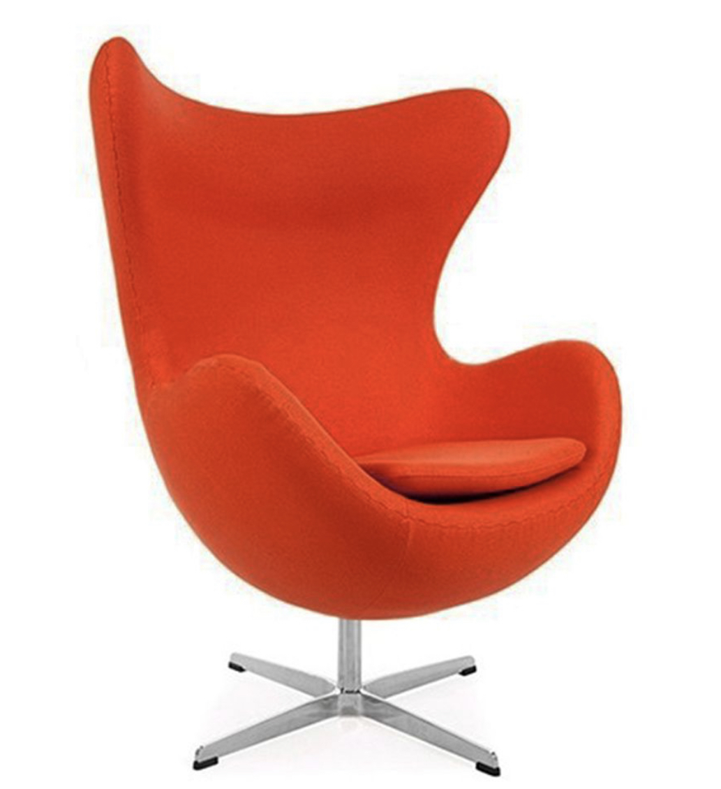 Arne Jacobsen Style Egg Chair Cashmere Orange 