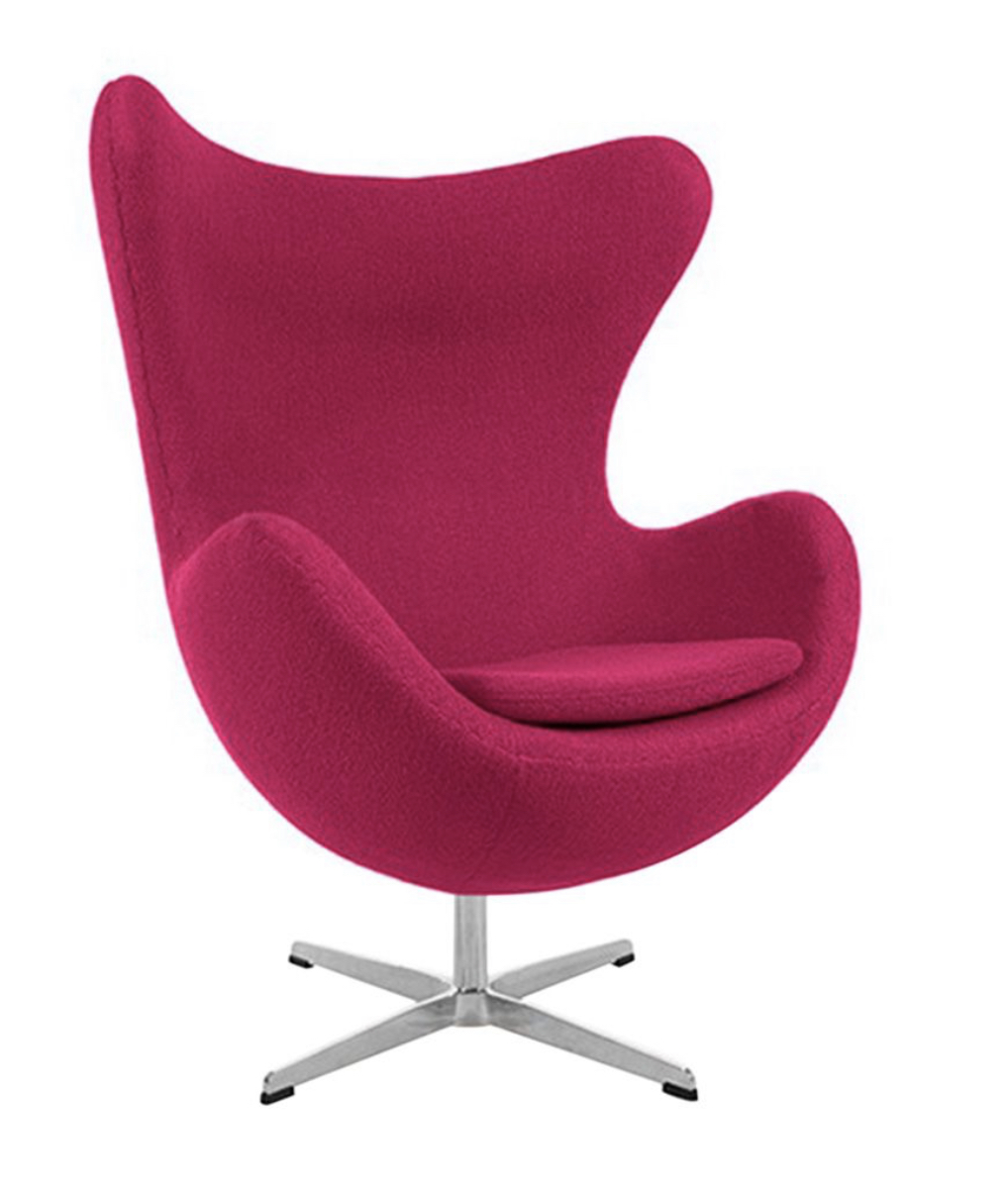 Arne Jacobsen Style Egg Chair Wool Pink