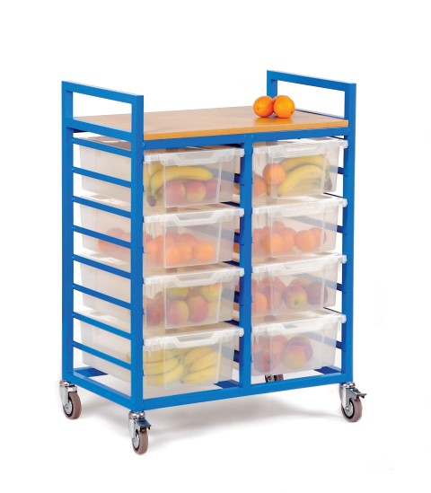 Art trolley with 8 deep trays and lids