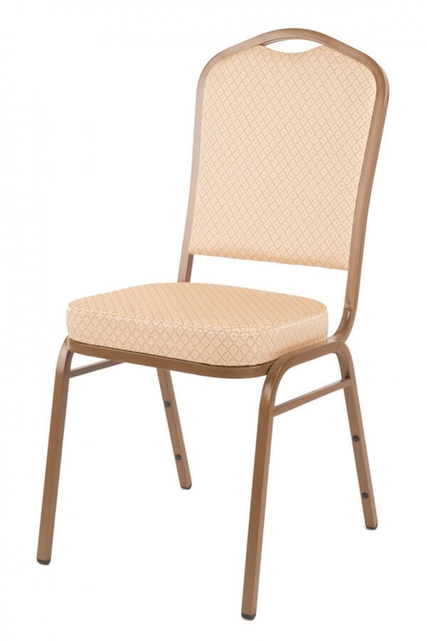 Banquet chair curved back Ivory and Gold