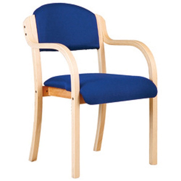 Beech Framed Stackable Armchair in blue or black 