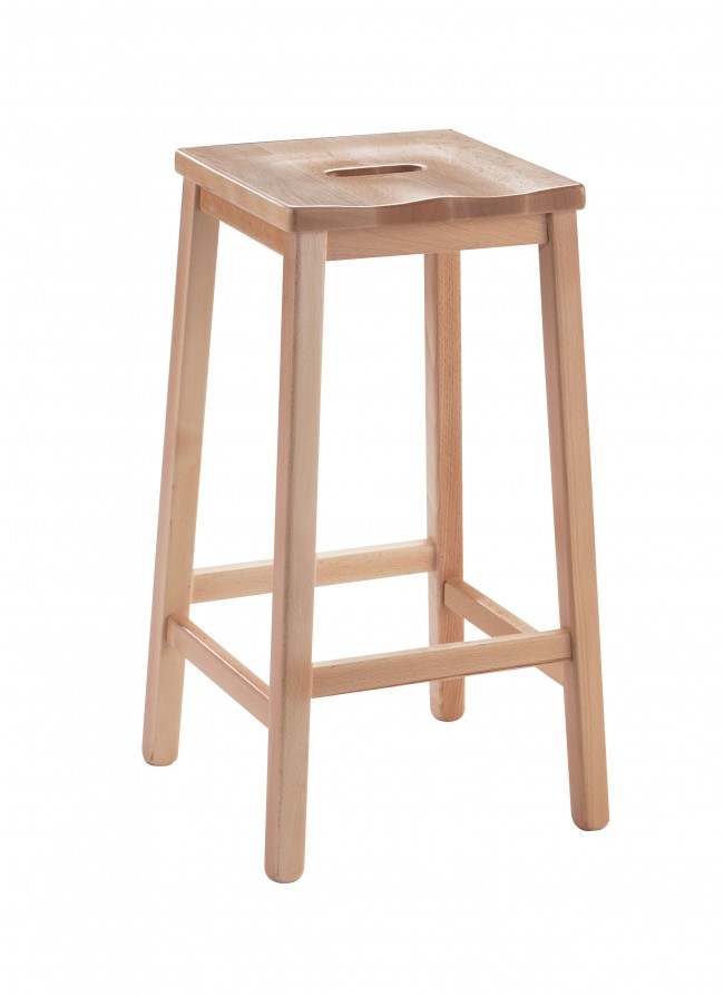 Beech Solid  wooden  laboratory stool in various heights 