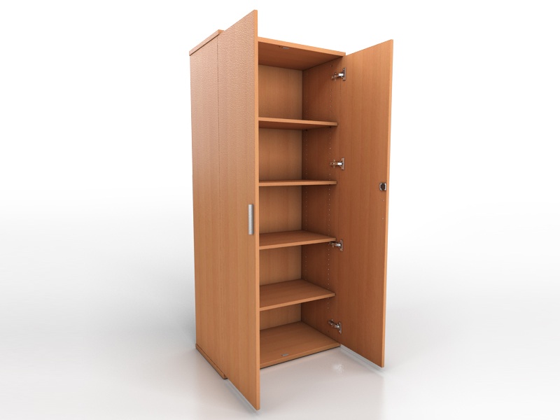 Beech double door cupboard 1800h x 800w x400d with 4 shelves