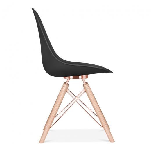 Designer Epsom leg designer chair black shell  and copper bracket