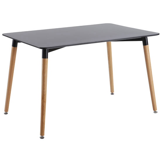Black lacquered rectangular table beech legs 1200x800
