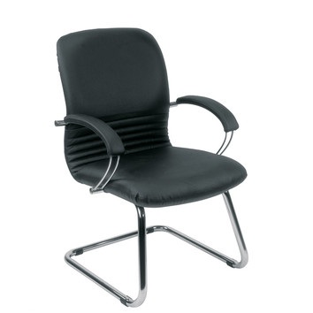 Black leather Mirage  Executive armchair with Chrome frame
