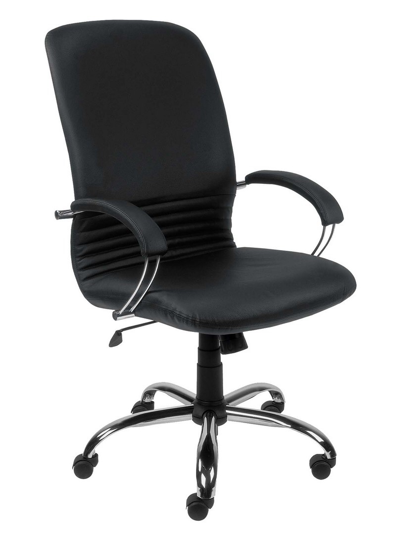 Black leather Mirage  Executive visitors  chair with Chrome frame