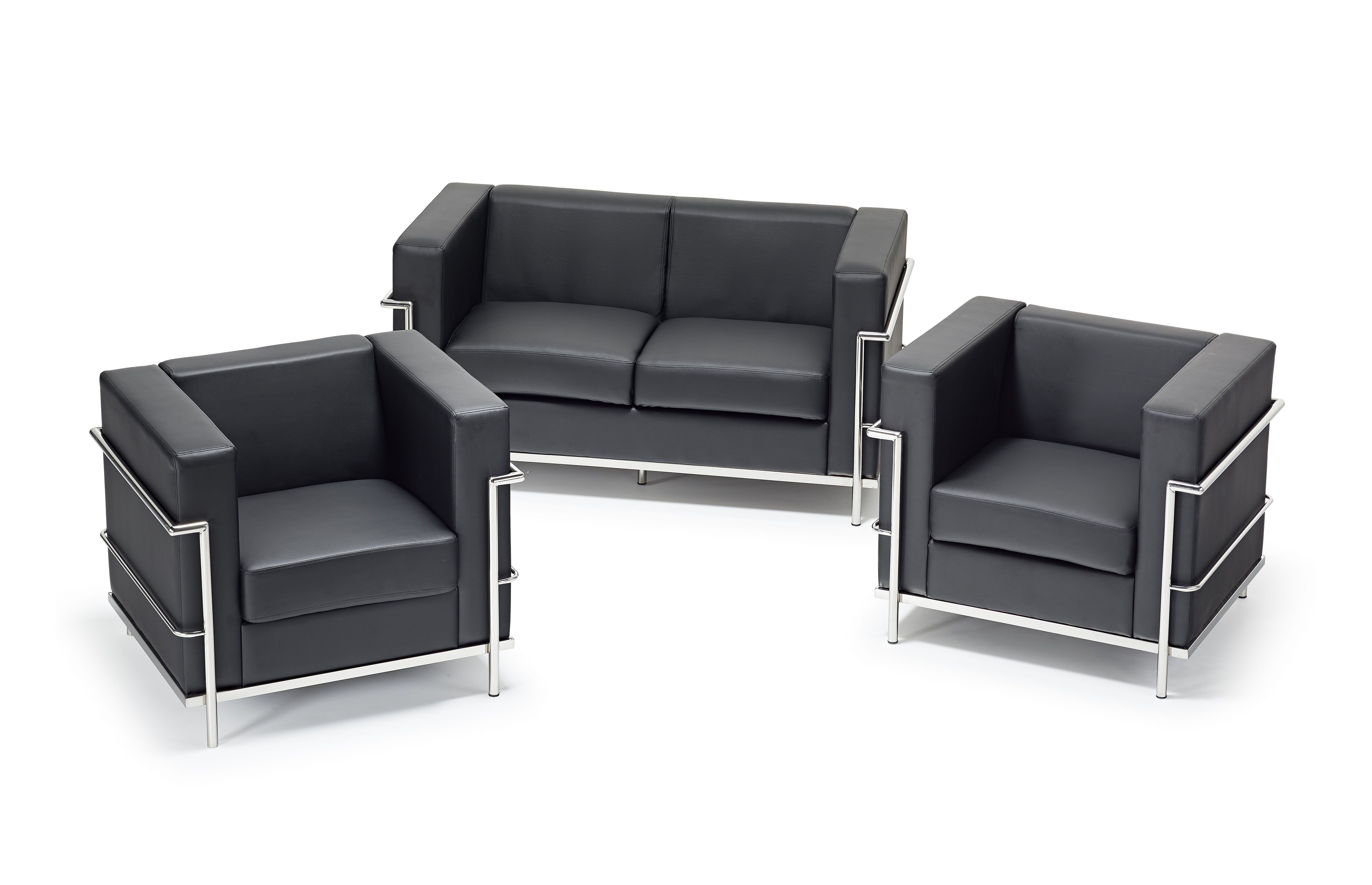 Bright coloured Corbusier style armchair Dark Grey