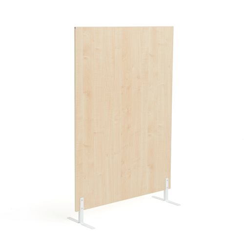 Budget Birch Laminate Floorstanding protective divider Screen  ,1480 mm high x 1000 mm wide White  Metal Feet , quick delivery 