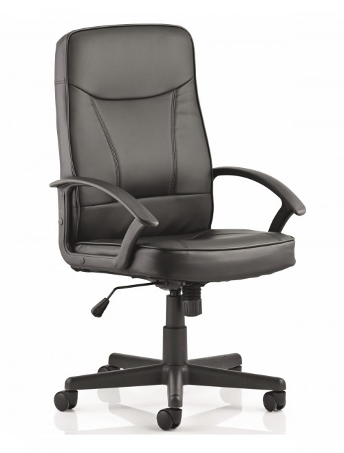 Budget Home Office Executive Style Padded Bonded Black Leather Office Chair With Swivel Base And Height And Tilt Adjustment Furniture And Refurbishment