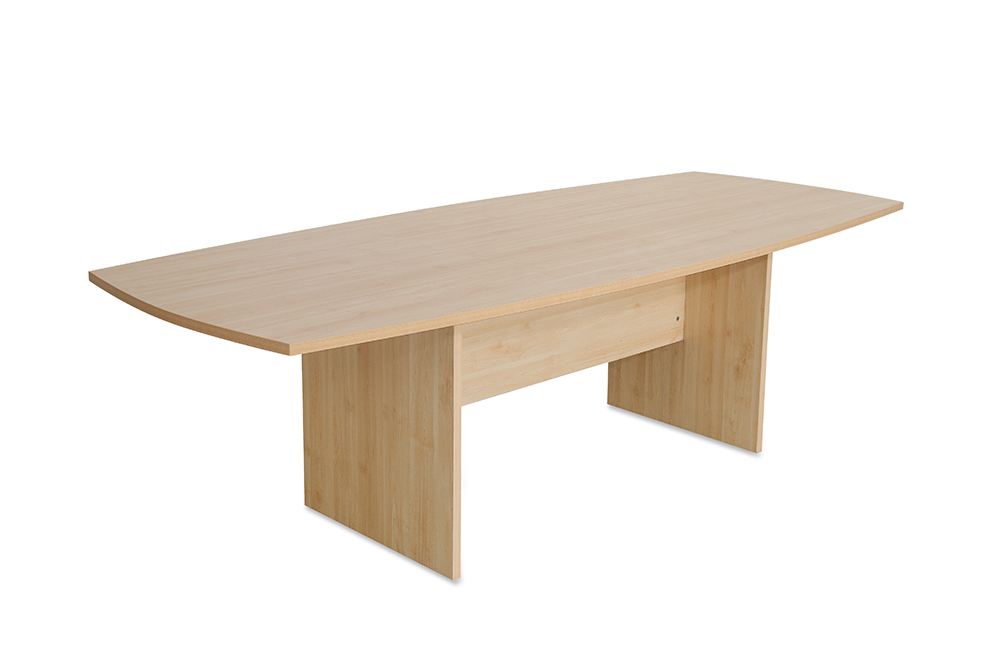 Budget Maple Boat Shape Boardroom Meeting table 2400x1000 with 25mm top