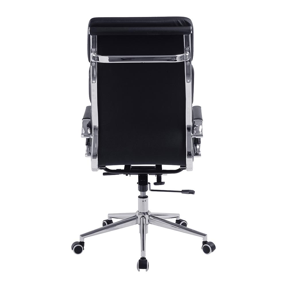 Budget Office Designer Swivel Chair Black Faux Leather Medium Back Designer Epsom Soft Padded