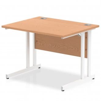 Budget  Desk  1000 x 600 cantilever desk Beech MFC  top white legs 