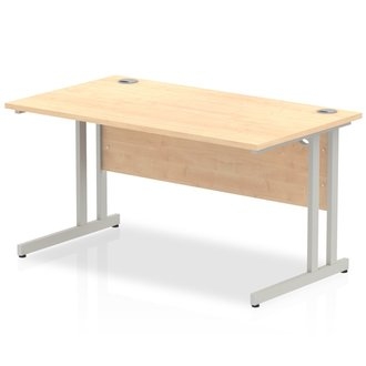 Budget  Desk  1200 x 600 cantilever desk Maple  MFC  top silver  legs and frame