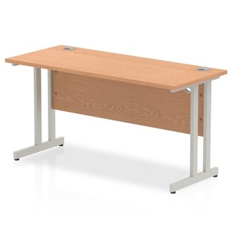 Budget  Desk  1400 x 600 cantilever desk Oak MFC  top silver legs and frame