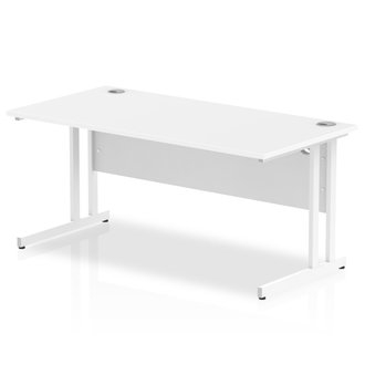 Budget  Desk  1400 x 800 cantilever desk White  MFC  top White legs and frame