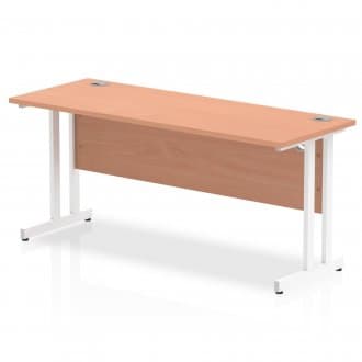 Budget  Desk  1600 x 600 cantilever desk Beech MFC  top white legs 
