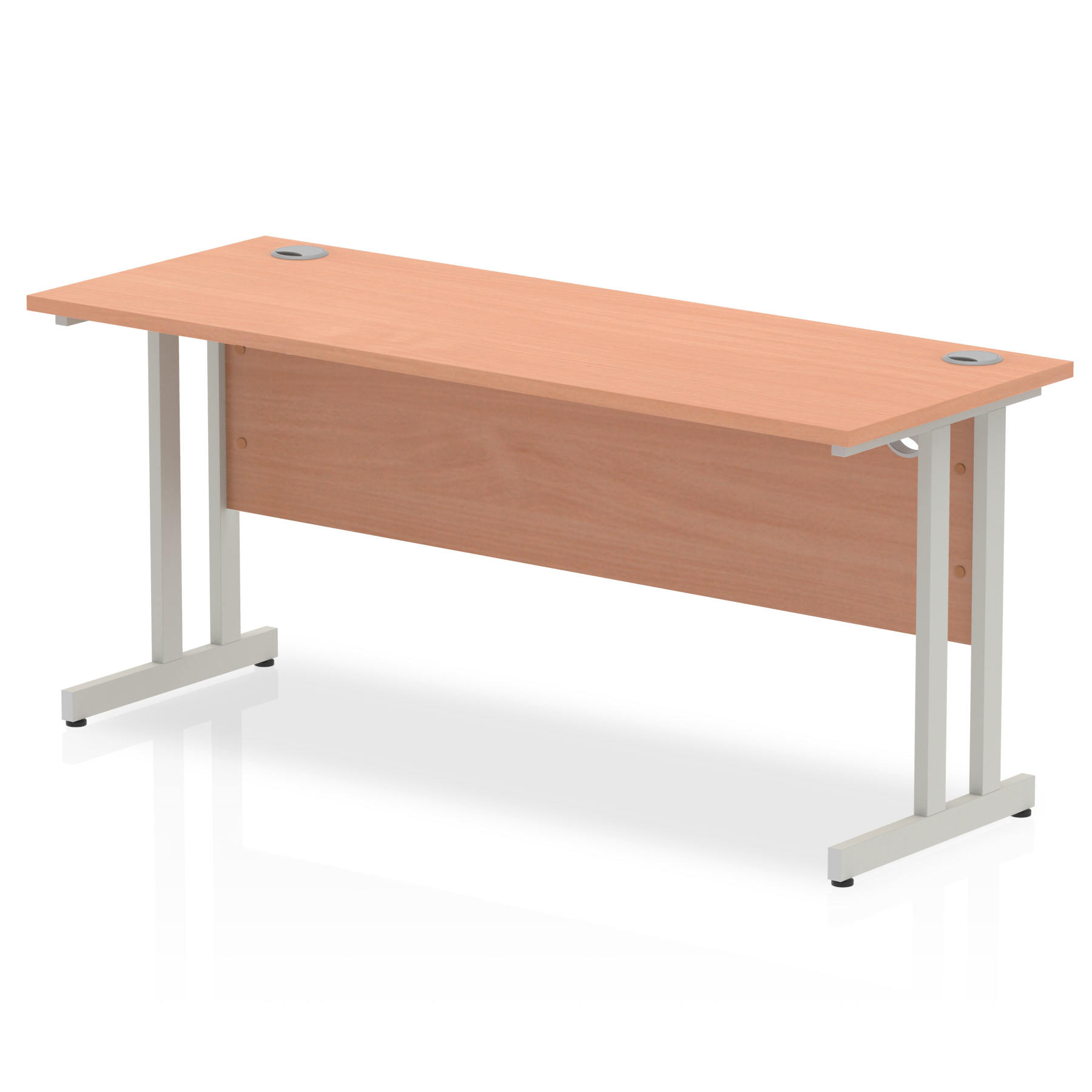 Budget  Desk  1600 x 800 cantilever desk Beech MFC  top silver legs 