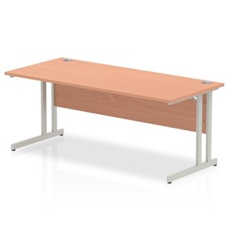Budget  Desk  1800 x 800 cantilever desk Beech MFC  top silver legs 