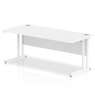 Budget  Desk  1800 x 800 cantilever desk White  MFC  top White  legs and frame