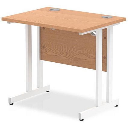 Budget  Desk  800 x 600 cantilever desk Beech MFC  top white legs 
