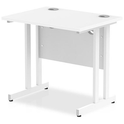 Budget  Desk  1600 x 800 cantilever desk White  MFC  top silver  legs and frame