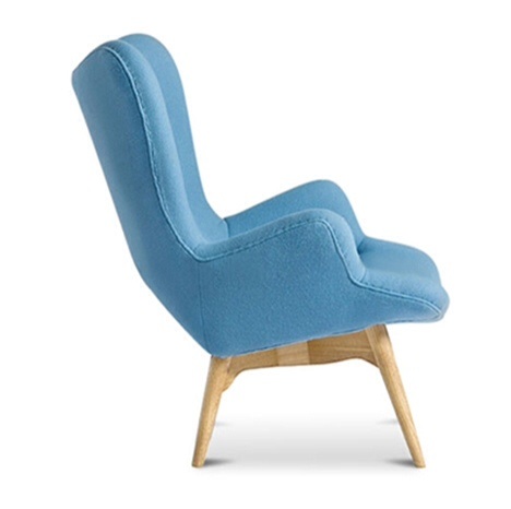 Cashmere Designer Wingback Armchair Light Blue