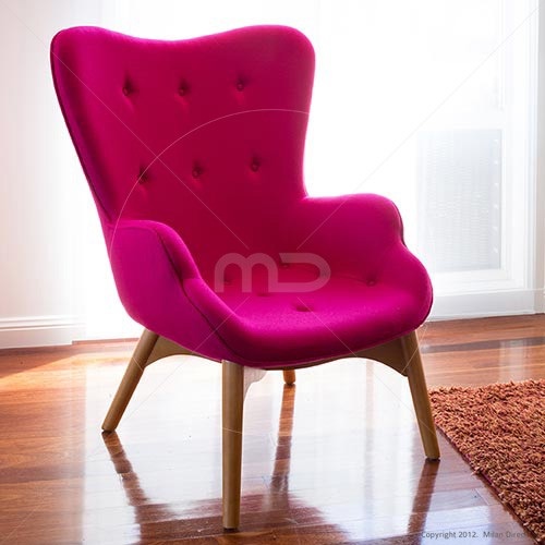 Cashmere Designer Wingback Armchair in various colours