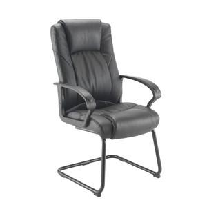 Casino 2 Executive visitor  chair Black leather finish