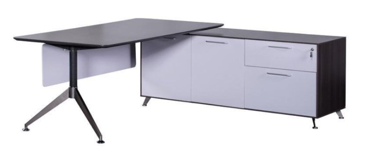 Chamfered edge Executive / Reception desk Anthracite and White 2000 w x 900 d