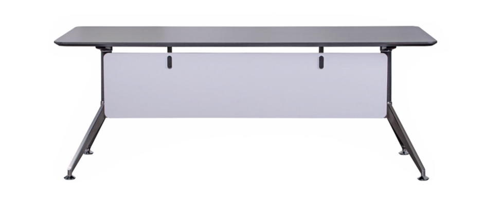 Chamfered edge Executive / Reception desk Anthracite and White Left hand return