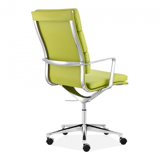 Designer Epsom Office  Padded Faux  Leather Mastermind High Back Chair Apple Green