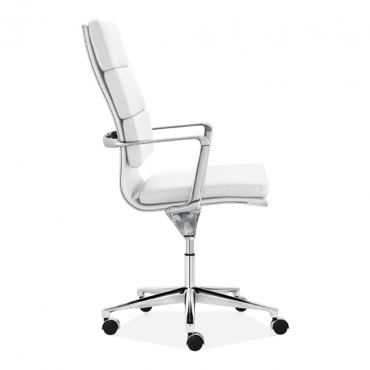 Designer Epsom Office Padded faux Leather Mastermind Chair High back White