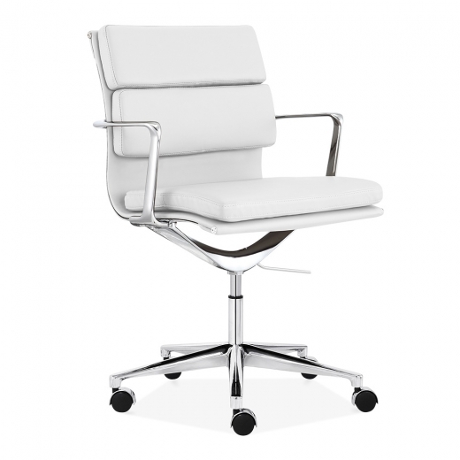 Charles Eames Style Office Padded Faux, Eames Style Office Chair White