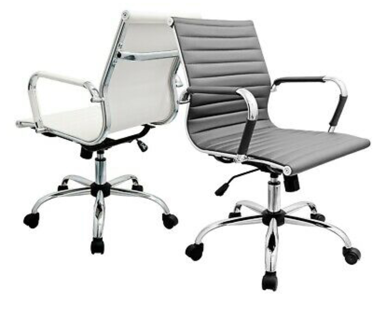 Designer Epsom Office Chair Faux Leather White , Dark Grey or Black 