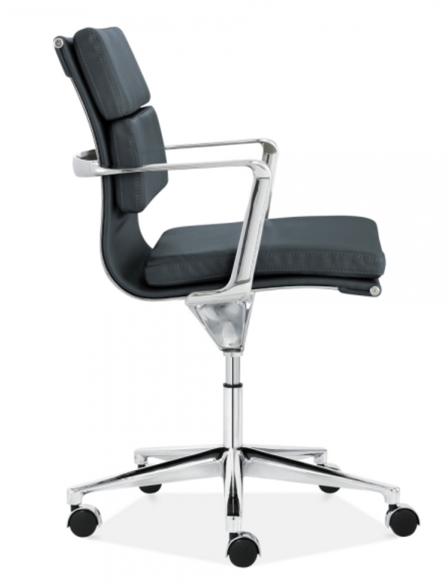 Budget Designer Epsom Soft Pad Designer Grey Bonded Leather Executive Office Chair