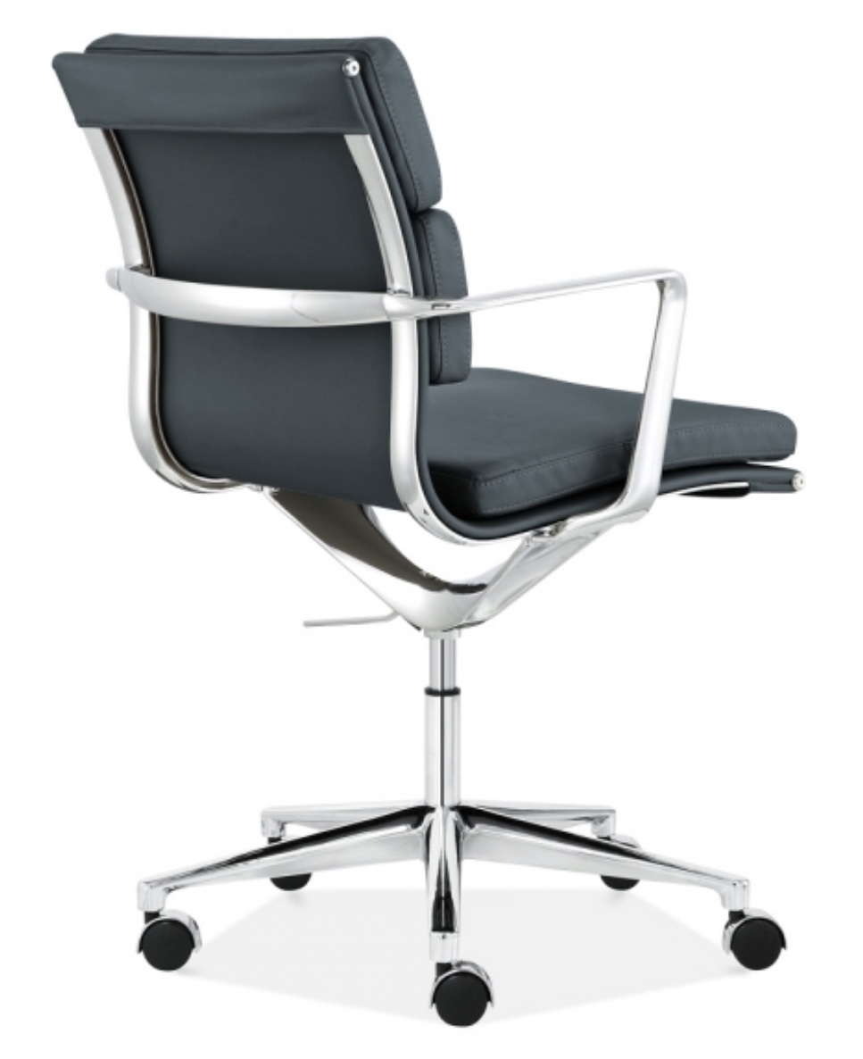 Charles Eames style Office Softpad faux Leather Mastermind Chair Dark Grey | Furniture and