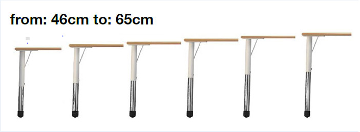Childrens circular height adjustable table 