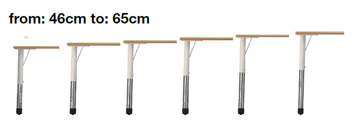 Childrens rectangular height adjustable table 1200 x 600 mm