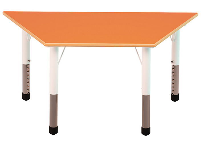 Childrens trapezoidal height adjustable table 