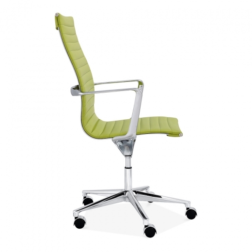 Classic Designer Epsom Ribbed  Office Executive Chair High Back Apple Green