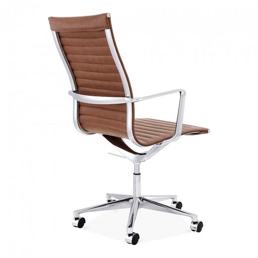 Designer Epsom Ribbed Office Executive Chair High Back Coffee