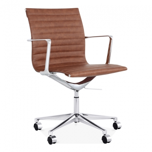 Designer Epsom Ribbed Office Executive Chair Coffee