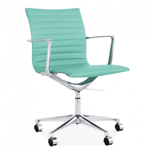 Designer Epsom Ribbed Office Executive Chair Turquoise