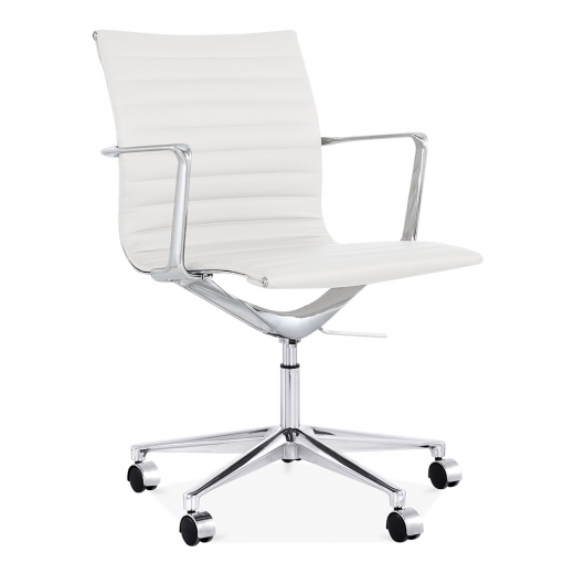 Classic Designer Epsom Ribbed Executive Office Chair White