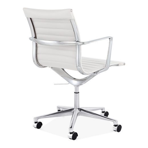 Classic Designer Epsom Ribbed Executive Chair White